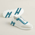 Sneakers Hermès Bouncing new model blanc bleu crocodile