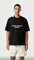 T-shirt Stone Island noir et blanc