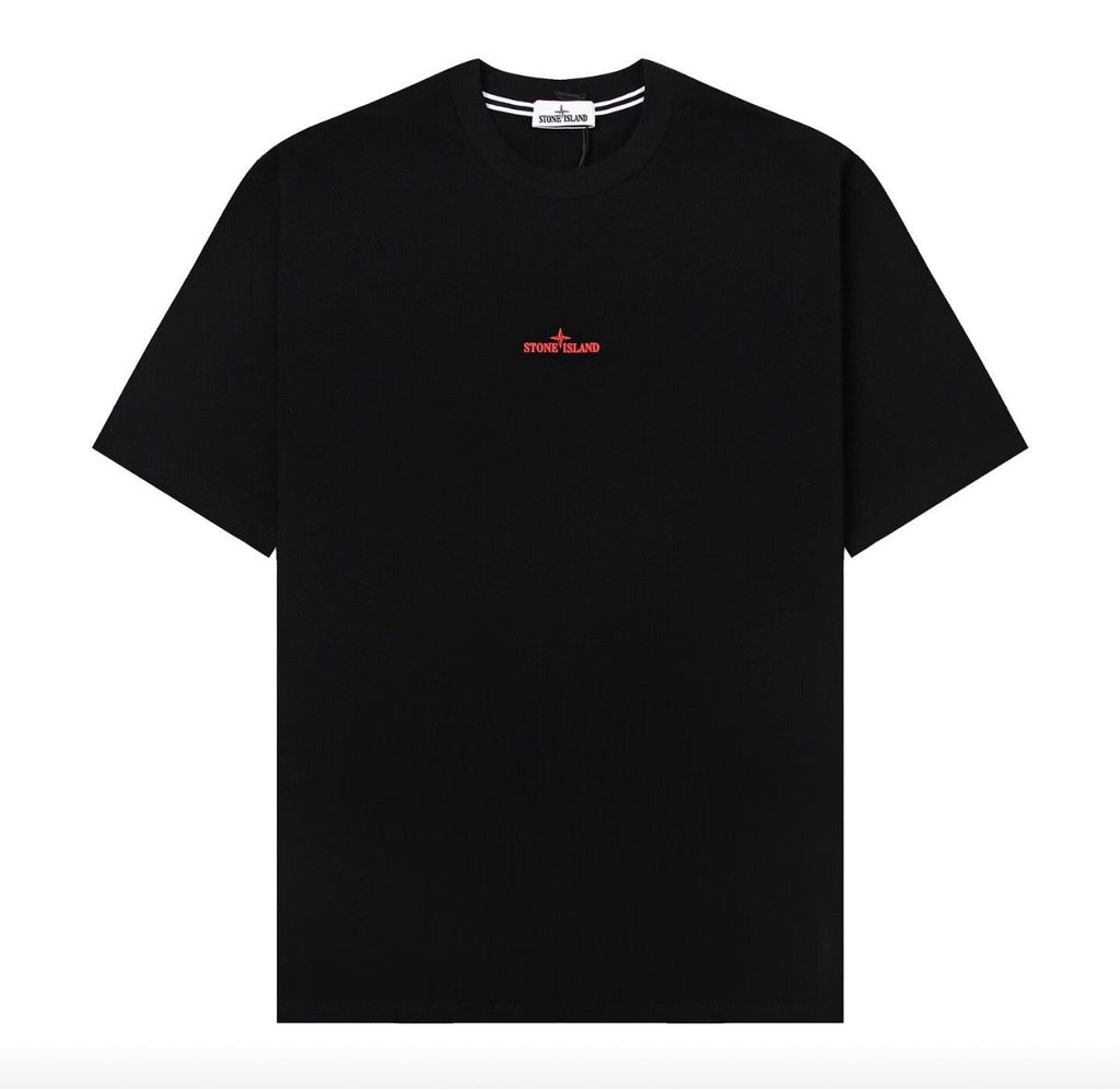 T-shirt Stone Island noir et rouge boussole