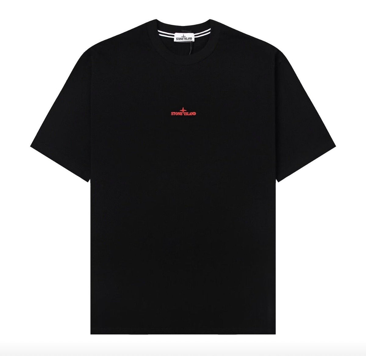 T-shirt Stone Island noir et rouge boussole