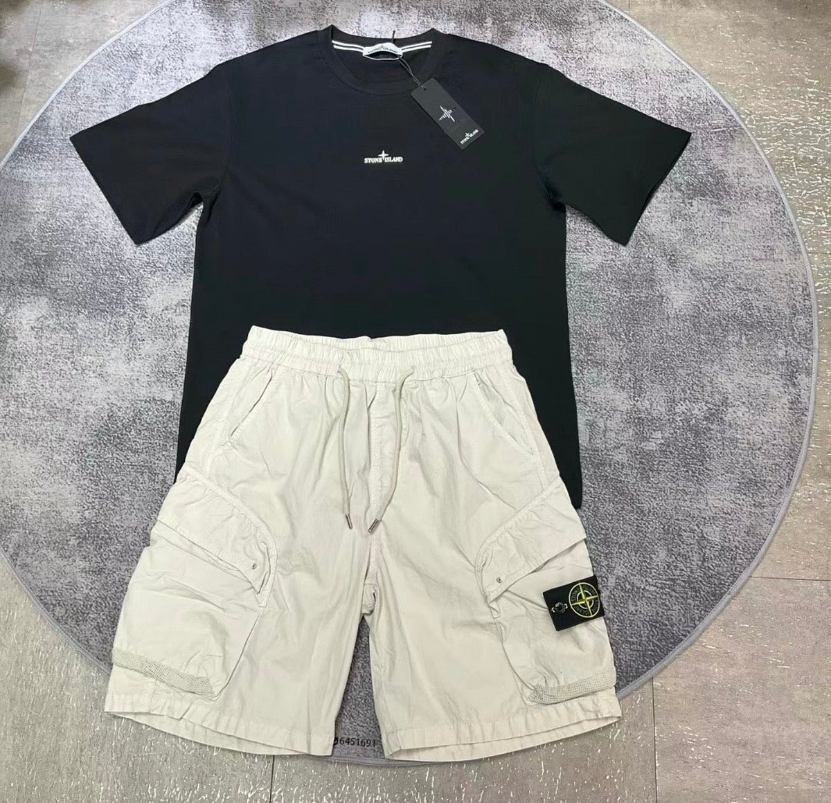 Ensemble stone island noir et beige