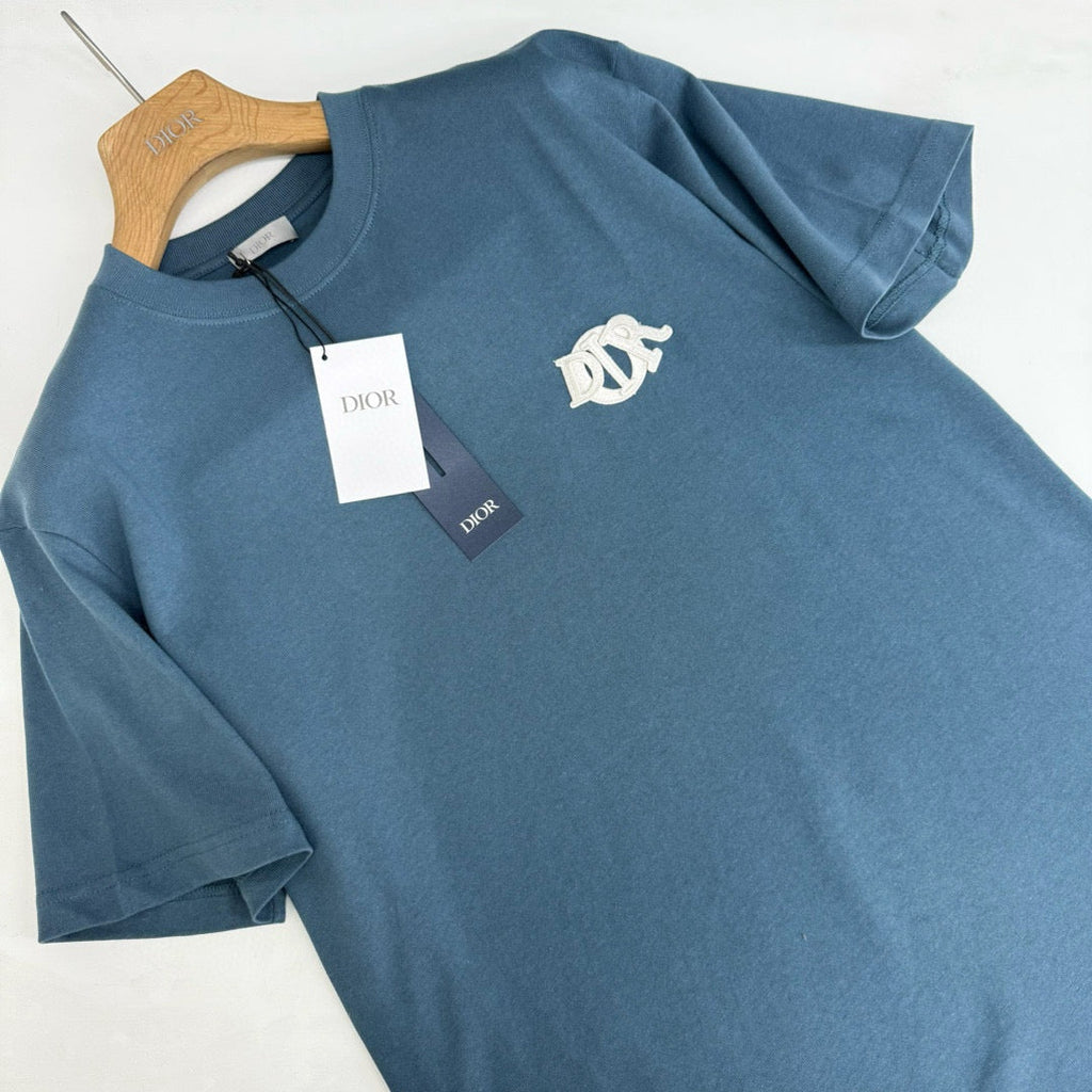 T-shirt CD Charm, coupe relax Jersey de coton bleu