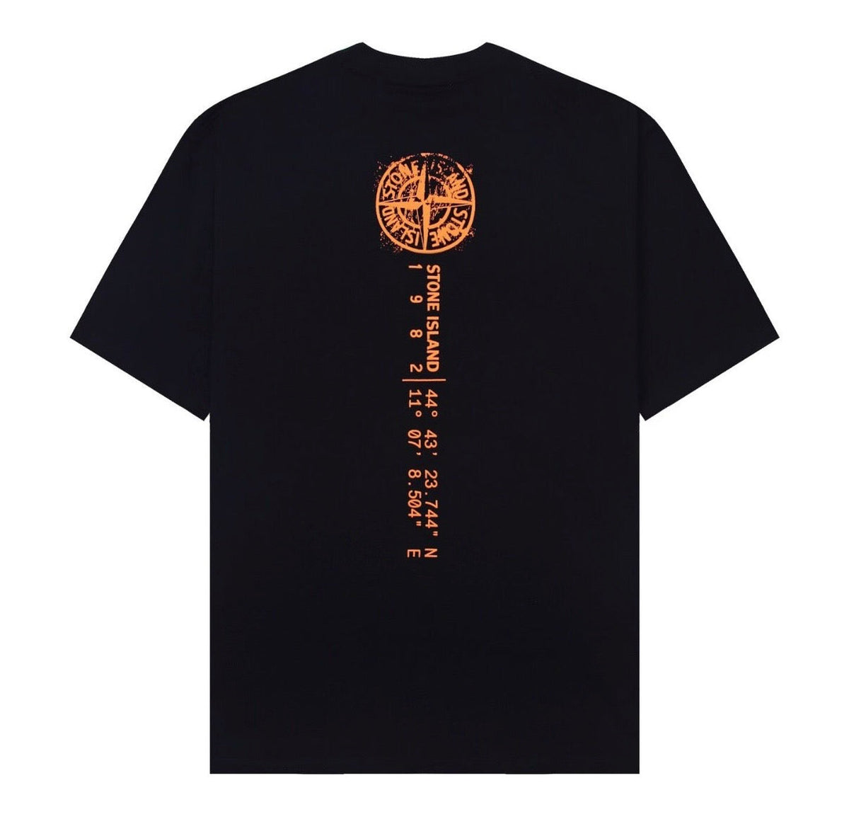 T-shirt Stone Island noir et orange