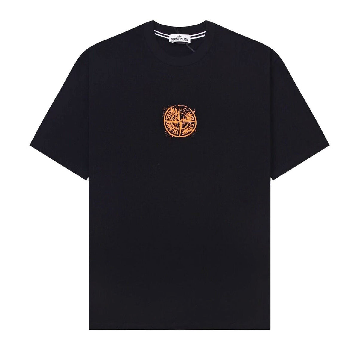 T-shirt Stone Island noir et orange