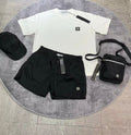 Ensemble stone island black &white avec sacoche et casquette