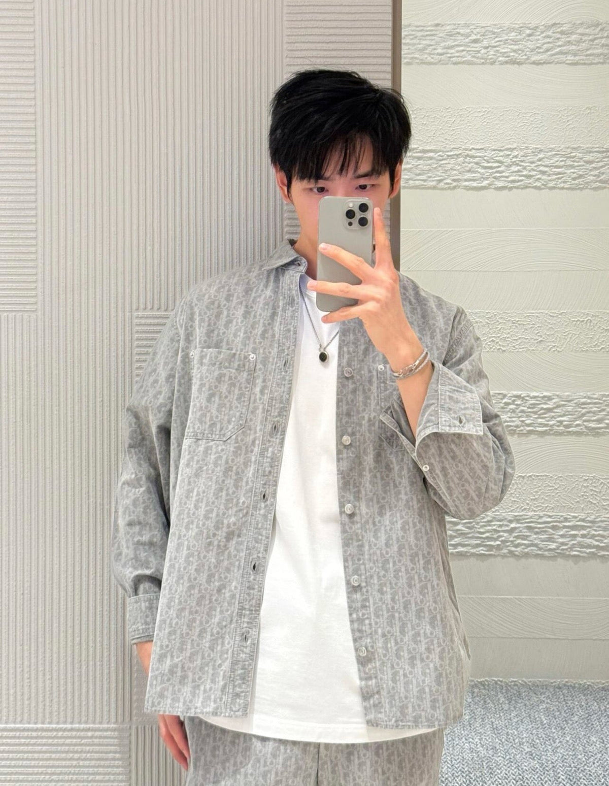Ensemble CD Oblique Denim de coton gris