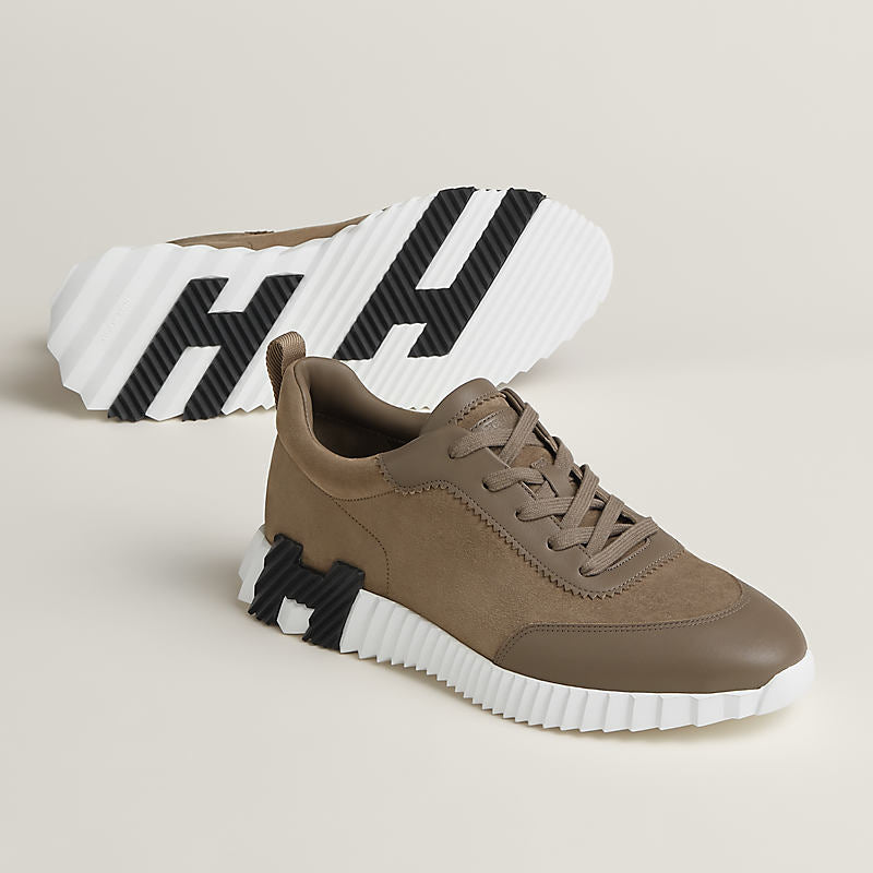 Sneakers Hermès Bouncing beige signe noir