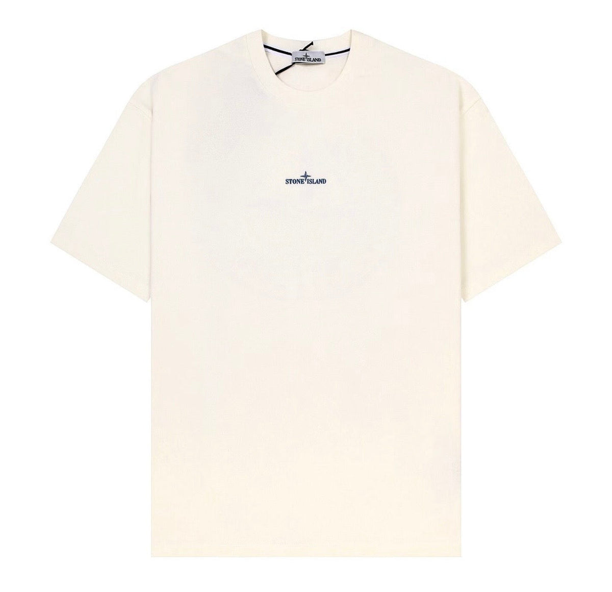 T-shirt Stone Island blanc bleu a boussole