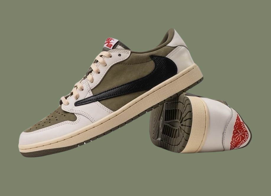 Air Jordan 1 Low OG x Travis Scott Medium Olive — vue 3
