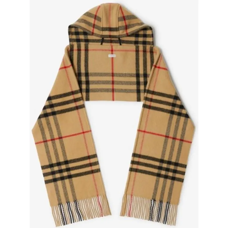 Burberry Lola Check Cashmere Hooded Scarf