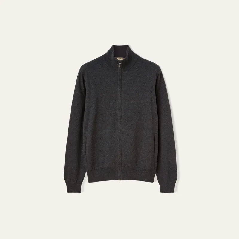 Loro Piana Classic Zip-Up Bomber Jacket Baby Cashmere
