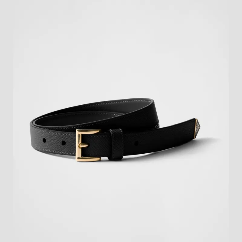 Prada Ceinture cuir Saffiano plaque triangle